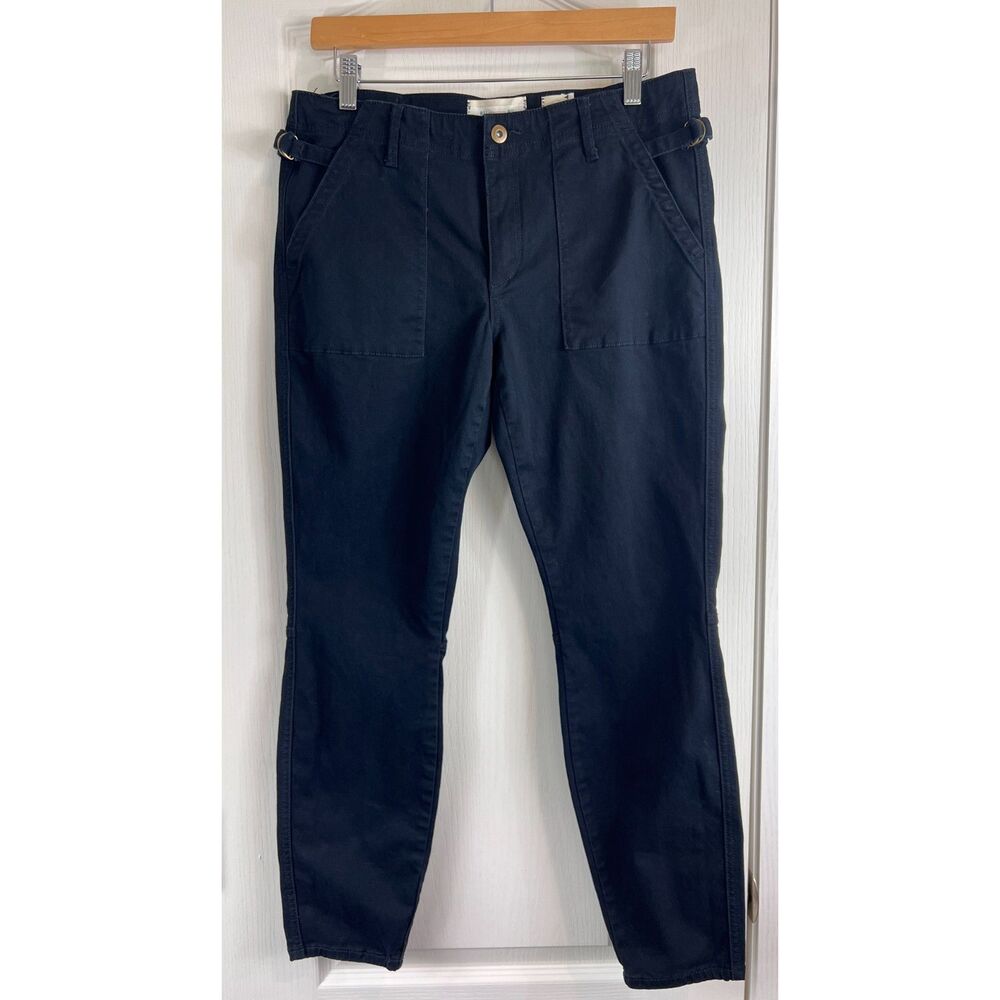 HEI HEI Anthropologie Women's Utility Pants Black Stretch Cotton Size 30